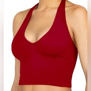 Red halter top